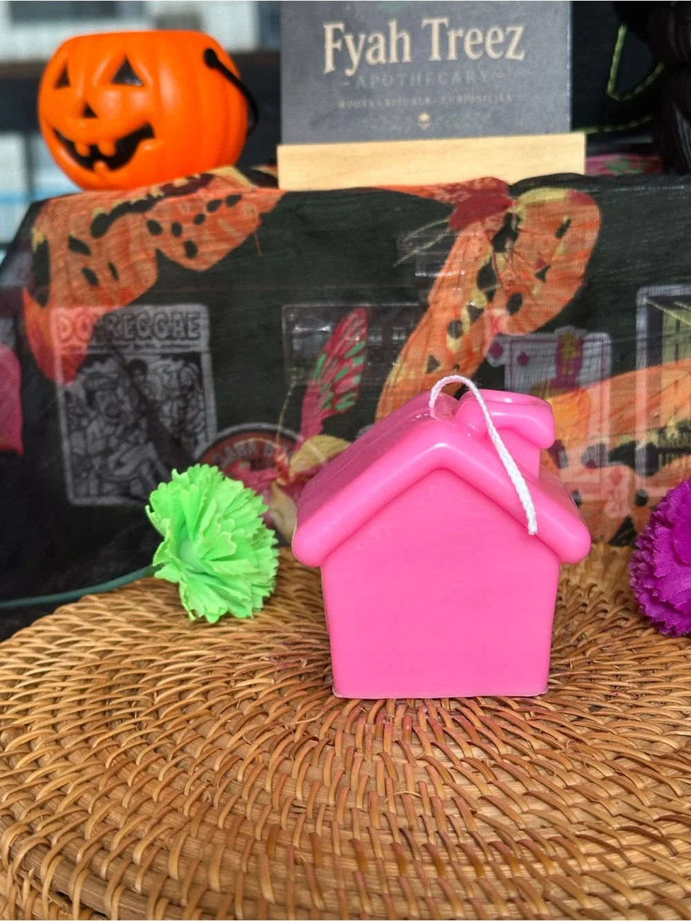 Pink Gingerbread House Candle